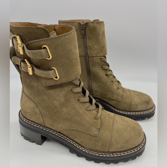 See by Chloé Mallory Suede Combat Boots - Picture 4 of 13